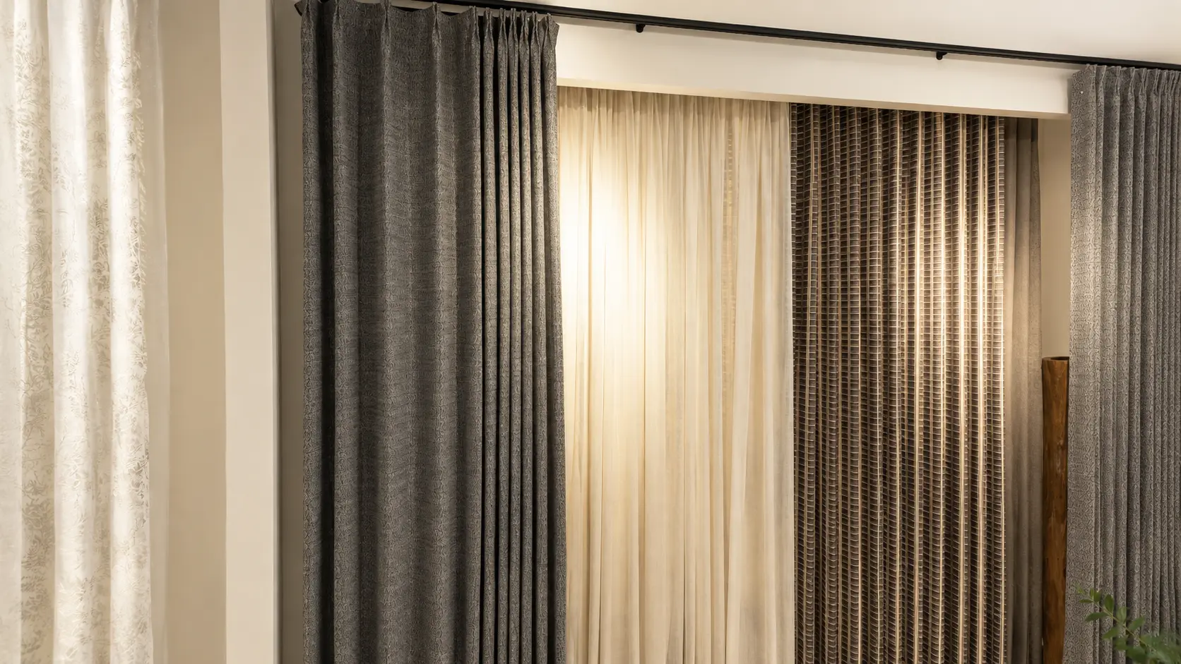 Blackout curtains for villa living room in Dubai