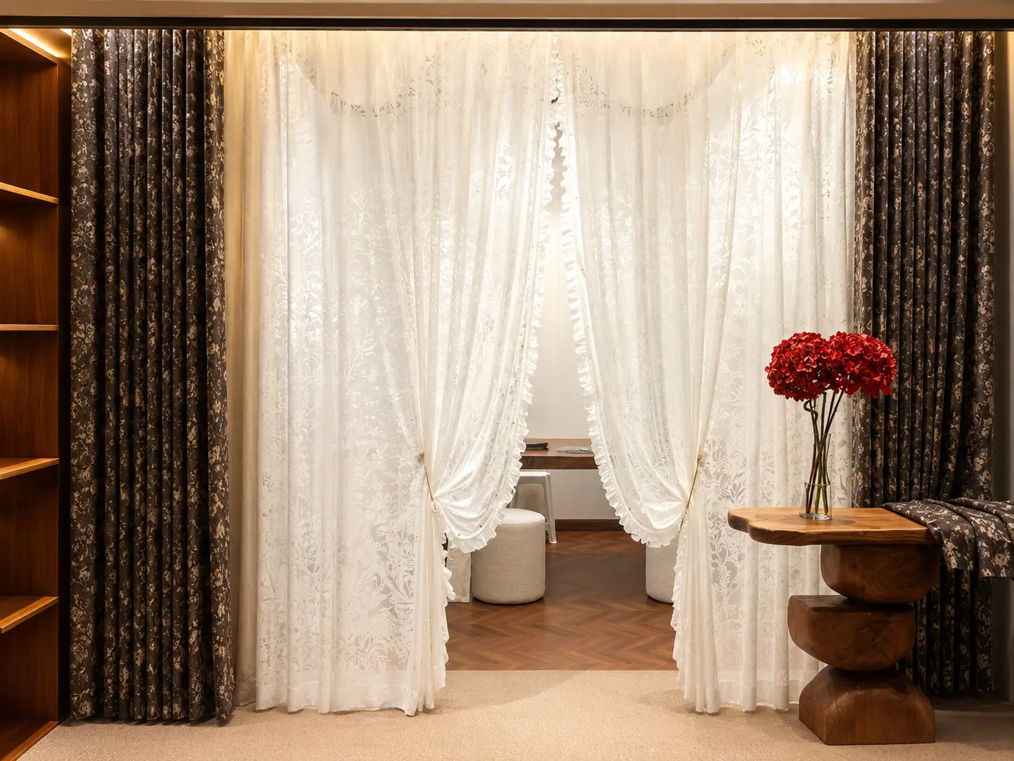 Blackout curtain installation for hotel or commercial interior UAE