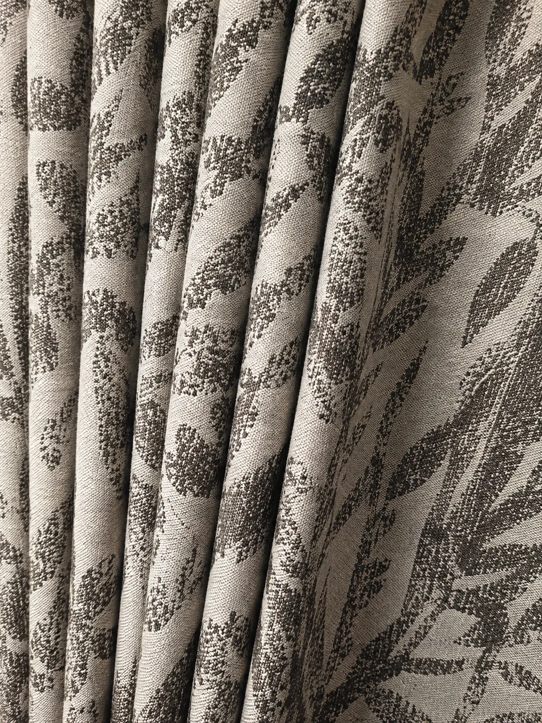 Detailed view of patterned curtain fabric