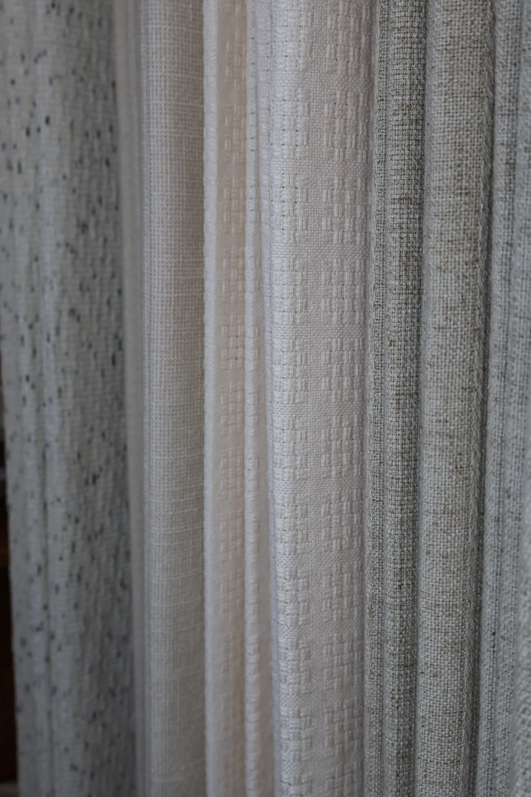 Close detail of softly textured curtain fabric